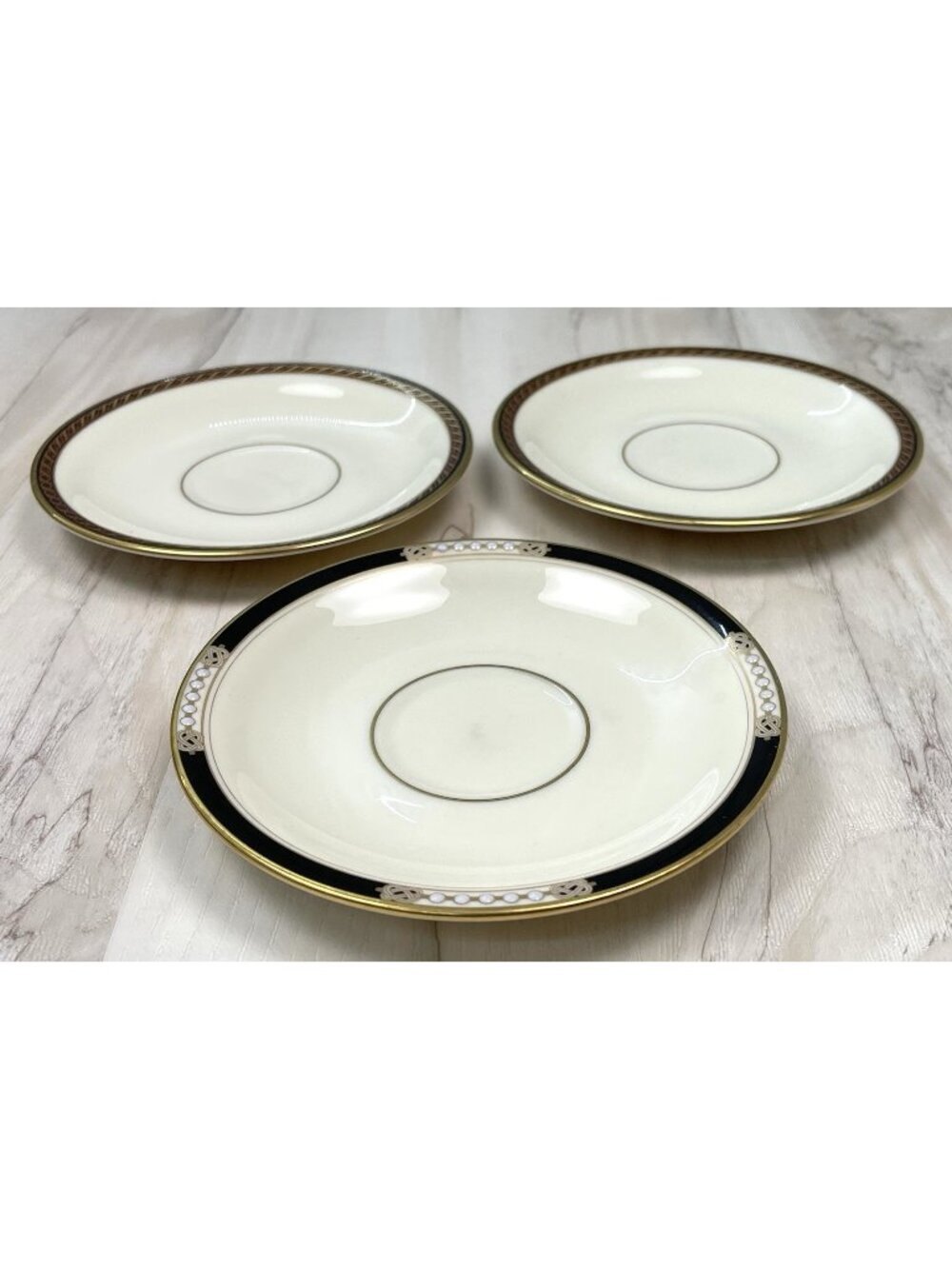 Mixed Lot 3 LENOX Presidential Collection 5.75" Saucers Monroe (2) & Hancock (1)